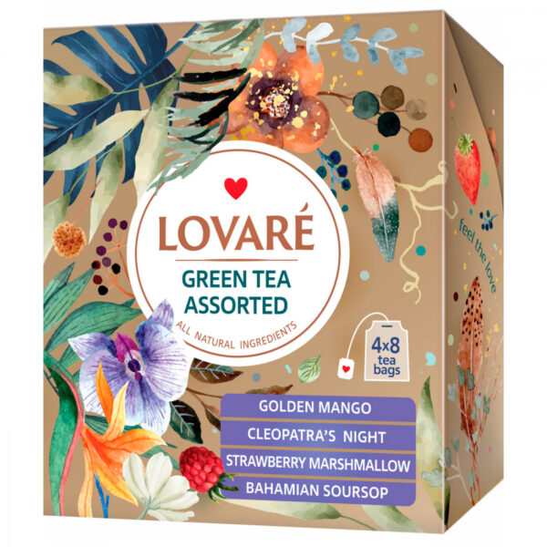 Чай пакетированный LOVARE GREEN TEA ASSORTED (32 х 2гр) ассорти
