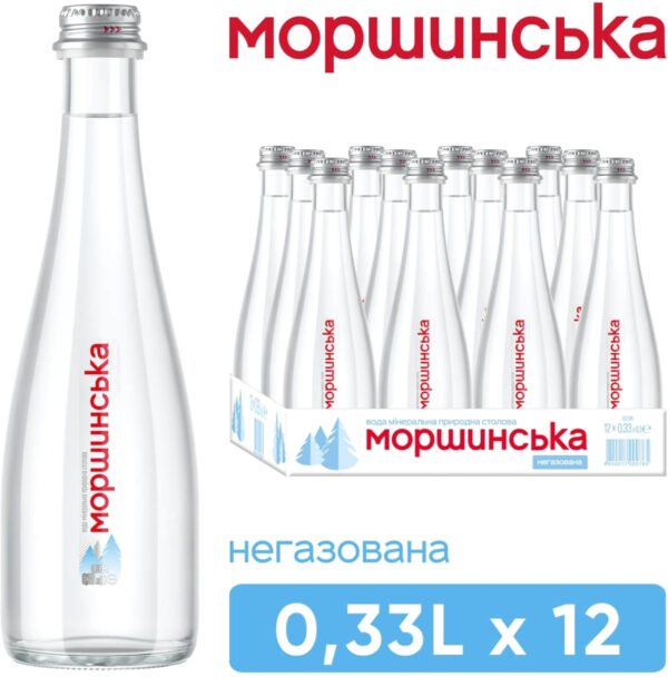 Моршинская, 0,33 л, Вода минеральная негазированная (стекло), 12шт