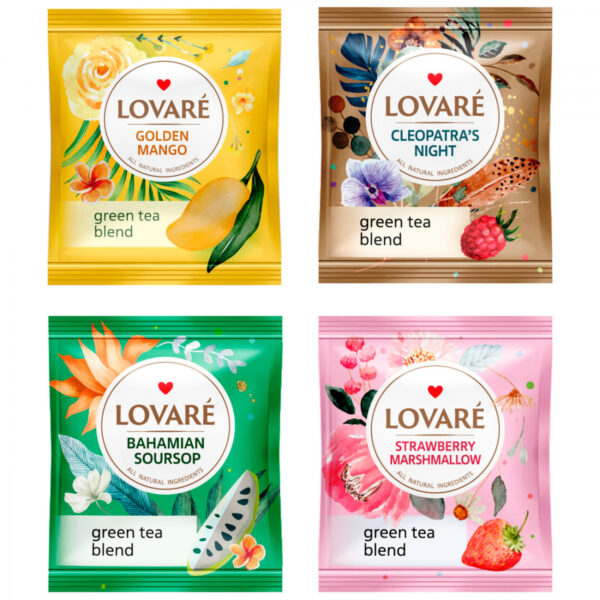 Чай пакетированный LOVARE GREEN TEA ASSORTED (32 х 2гр) ассорти